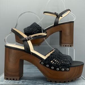 NEW Jessica Simpson Women’s Timia Woven Slingback Platform Sandals Black Size 9M